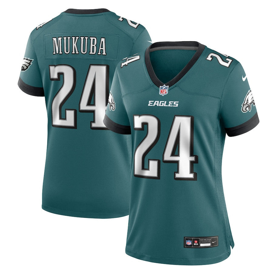 Andrew Mukuba 24 Philadelphia Eagles Women's Team Game Jersey - Midnight Green