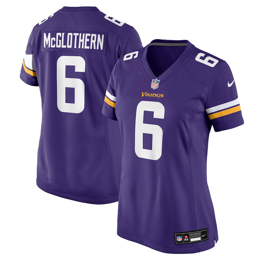 Dwight McGlothern 6 Minnesota Vikings Women's Team Game Jersey - Purple