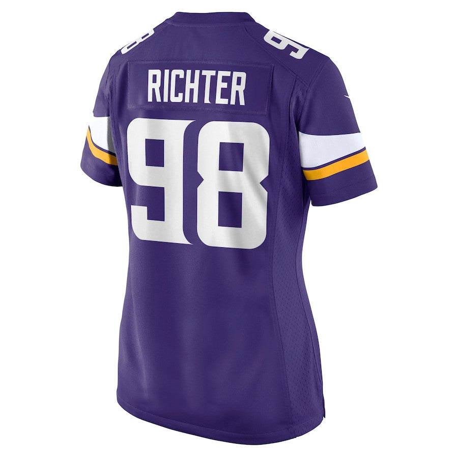 Bo Richter 98 Minnesota Vikings Women's Team Game Jersey - Purple