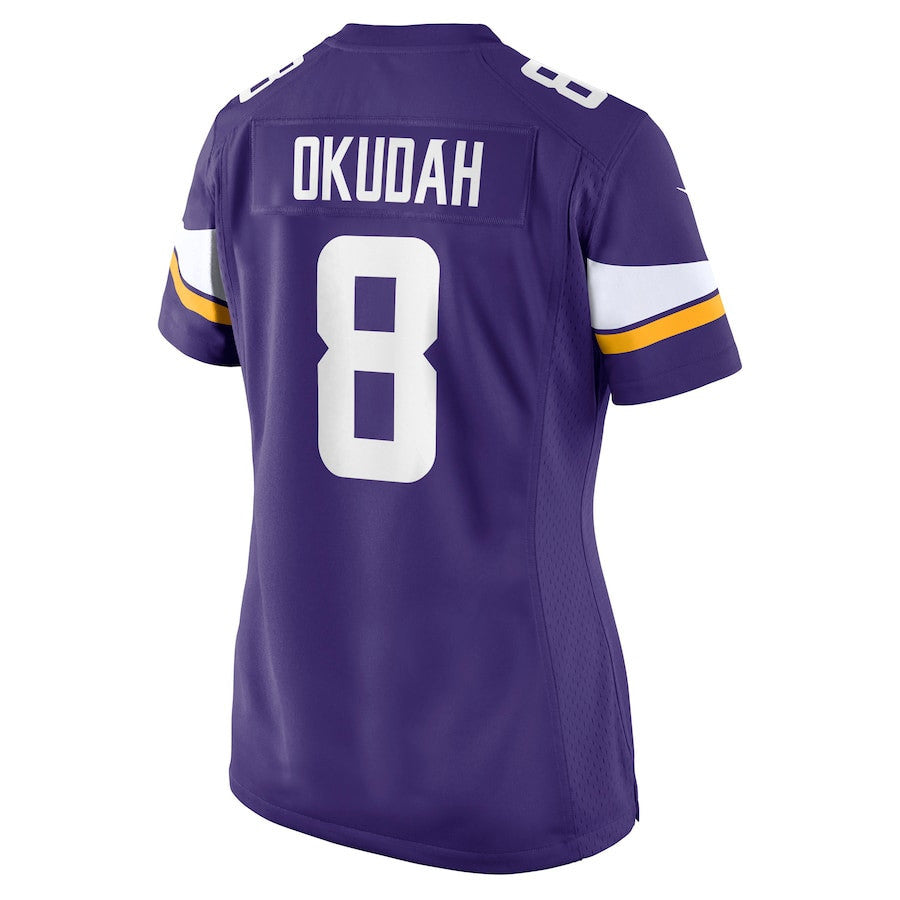 Jeff Okudah 8 Minnesota Vikings Women's Team Game Jersey - Purple