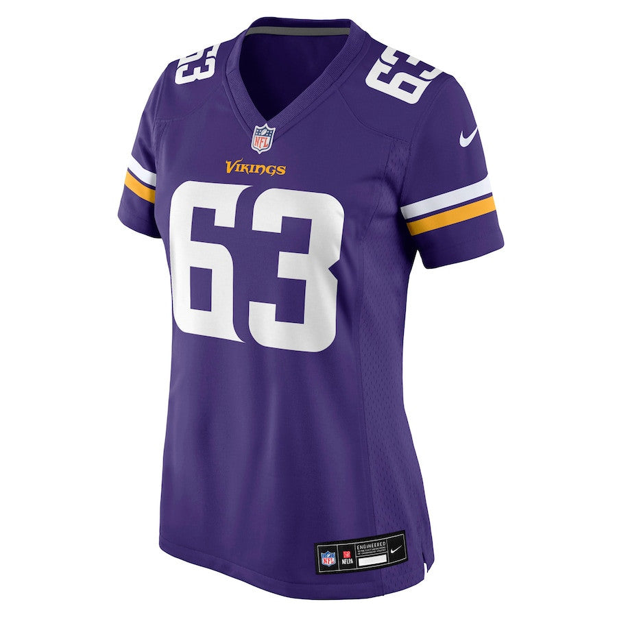 Zeke Correll 63 Minnesota Vikings Women's Team Game Jersey - Purple