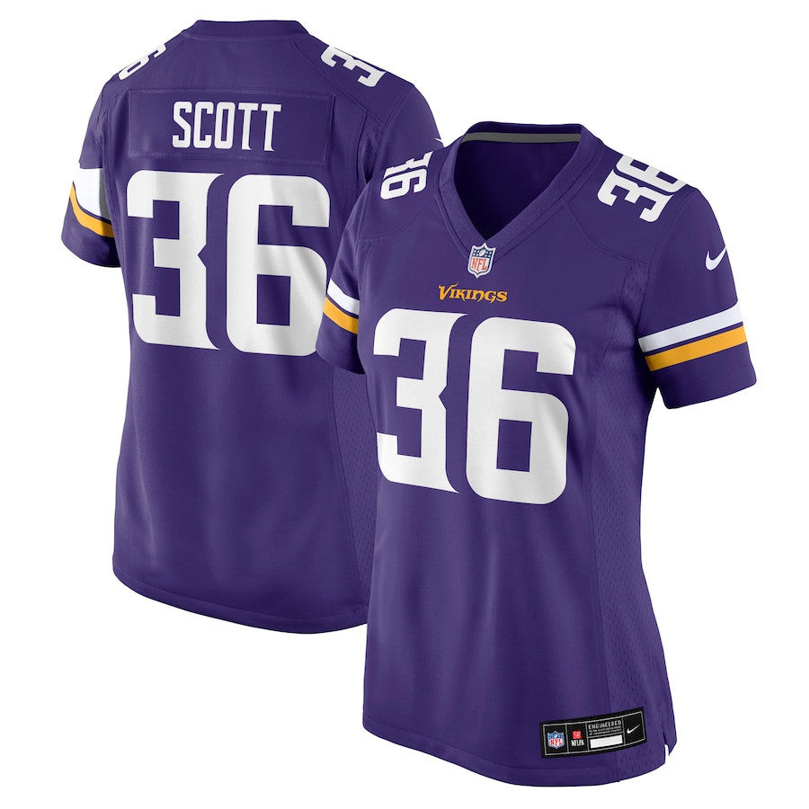 Zavier Scott 36 Minnesota Vikings Women's Team Game Jersey - Purple