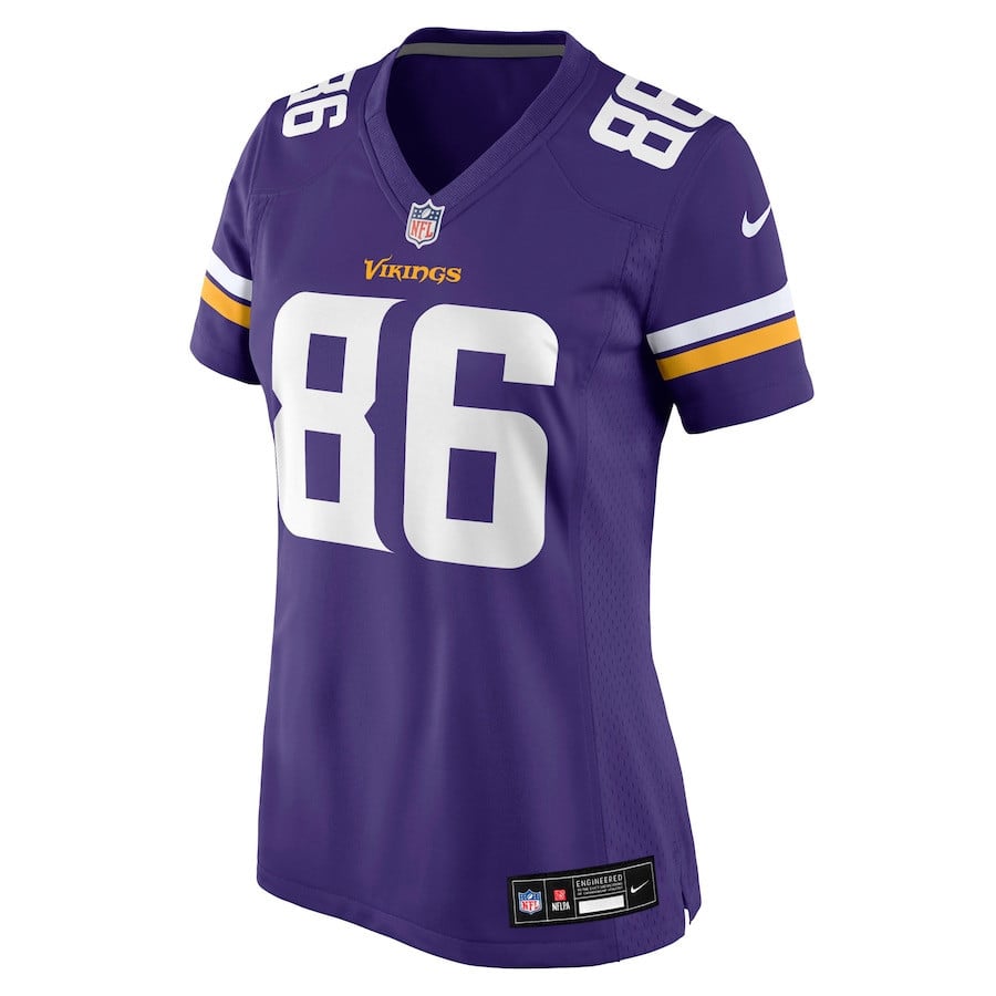 Gavin Bartholomew 86 Minnesota Vikings Women's Team Game Jersey - Purple