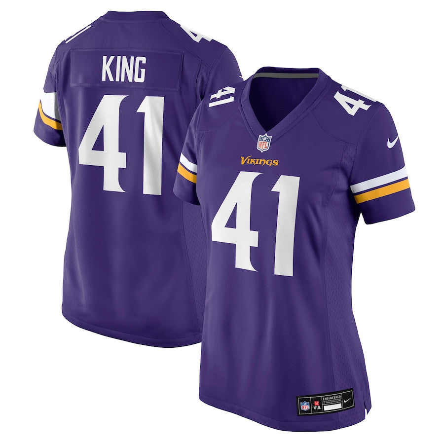 Kobe King 41 Minnesota Vikings Women's Team Game Jersey - Purple