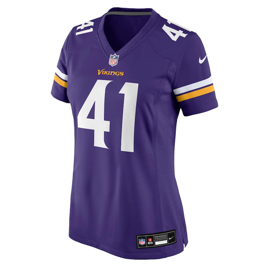 Kobe King 41 Minnesota Vikings Women's Team Game Jersey - Purple
