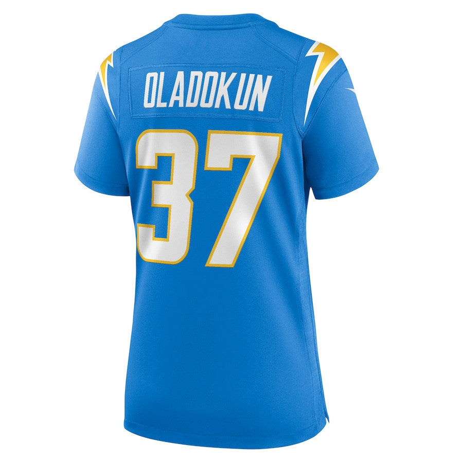 Jordan Oladokun 37 Los Angeles Chargers Women's Team Game Jersey - Powder Blue