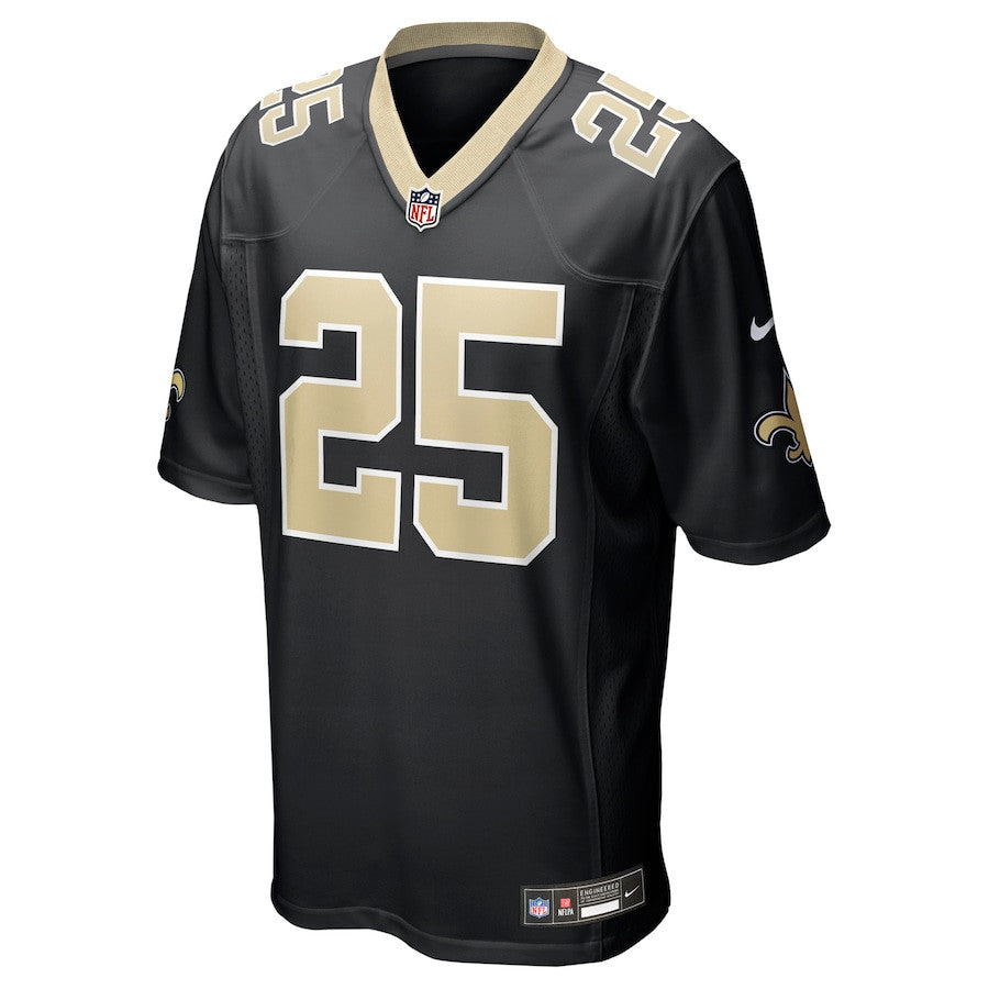 Rejzohn Wright 25 New Orleans Saints Team Game Men Jersey - Black