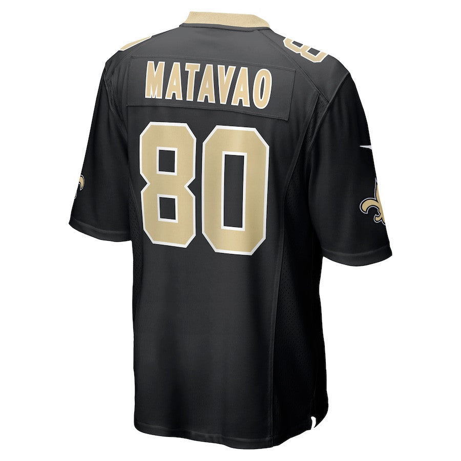 Moliki Matavao 80 New Orleans Saints Team Game Men Jersey - Black