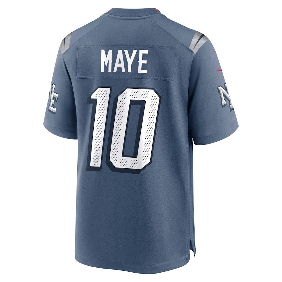 Drake Maye 10 New England Patriots 2025 Rivalries Collection Game Men Jersey - Storm Blue