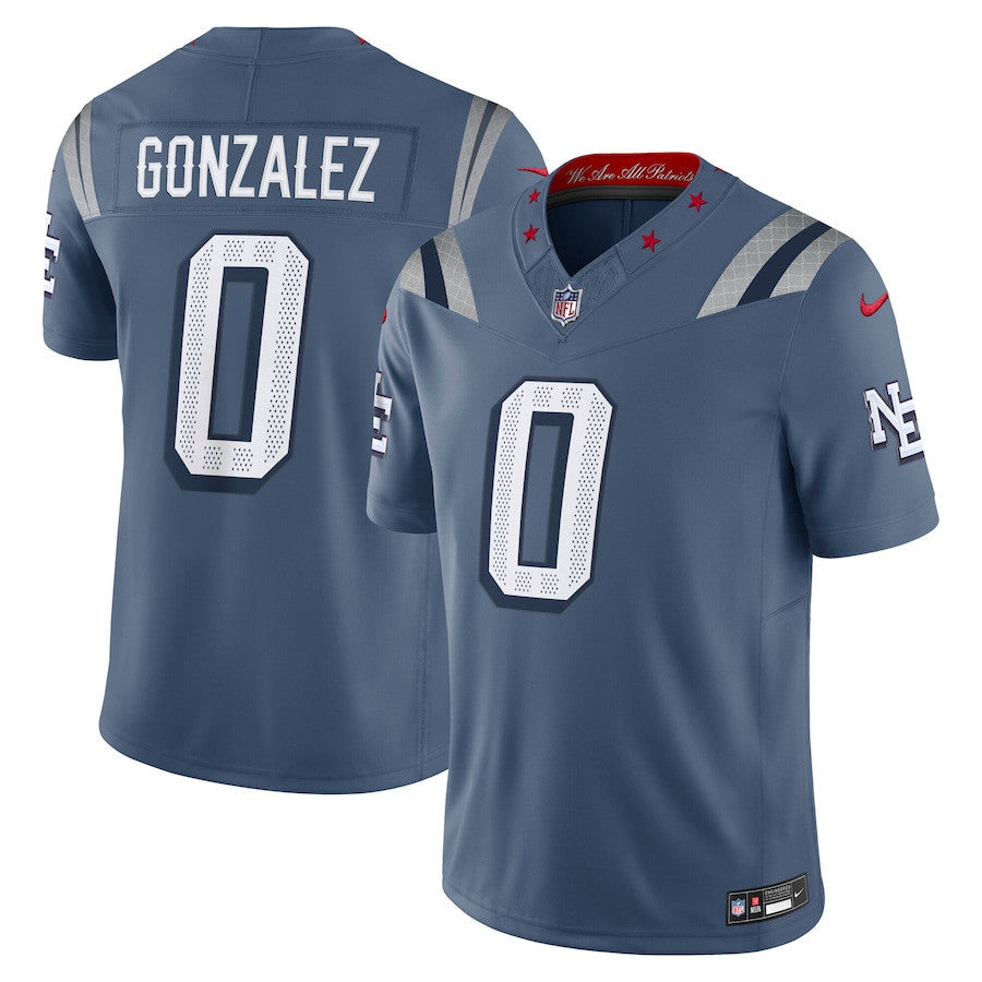 Christian Gonzalez 0 New England Patriots 2025 Rivalries Collection Limited Men Jersey - Storm Blue