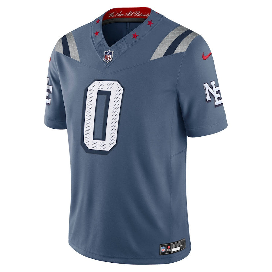 Christian Gonzalez 0 New England Patriots 2025 Rivalries Collection Limited Men Jersey - Storm Blue