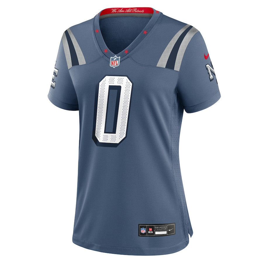 Christian Gonzalez 0 New England Patriots Women's 2025 Rivalries Collection Game Jersey - Storm Blue