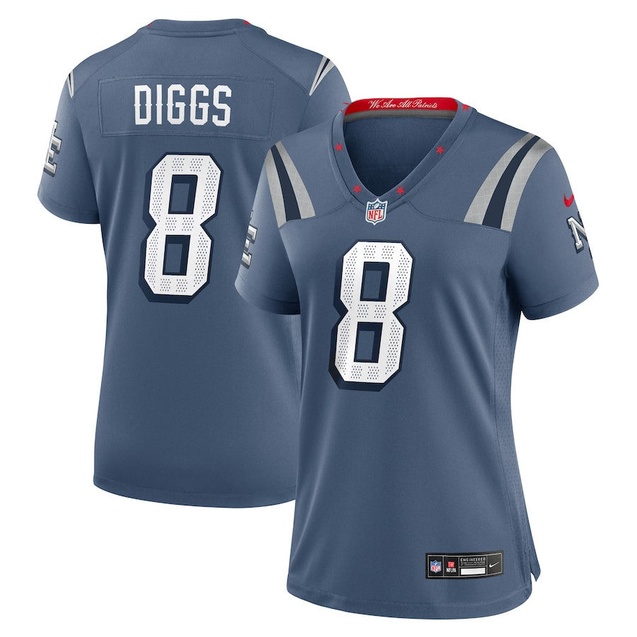Stefon Diggs 8 New England Patriots Women's 2025 Rivalries Collection Game Jersey - Storm Blue
