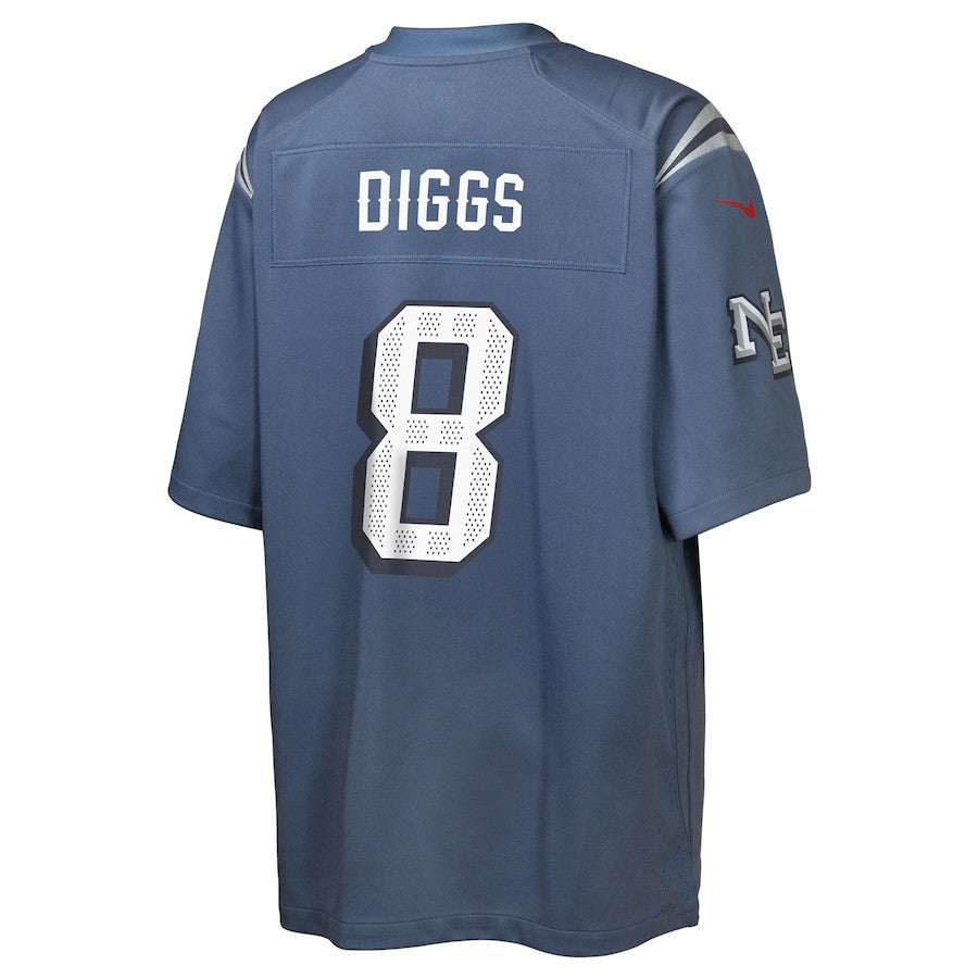 Stefon Diggs 8 New England Patriots YOUTH 2025 Rivalries Collection Game Jersey - Storm Blue