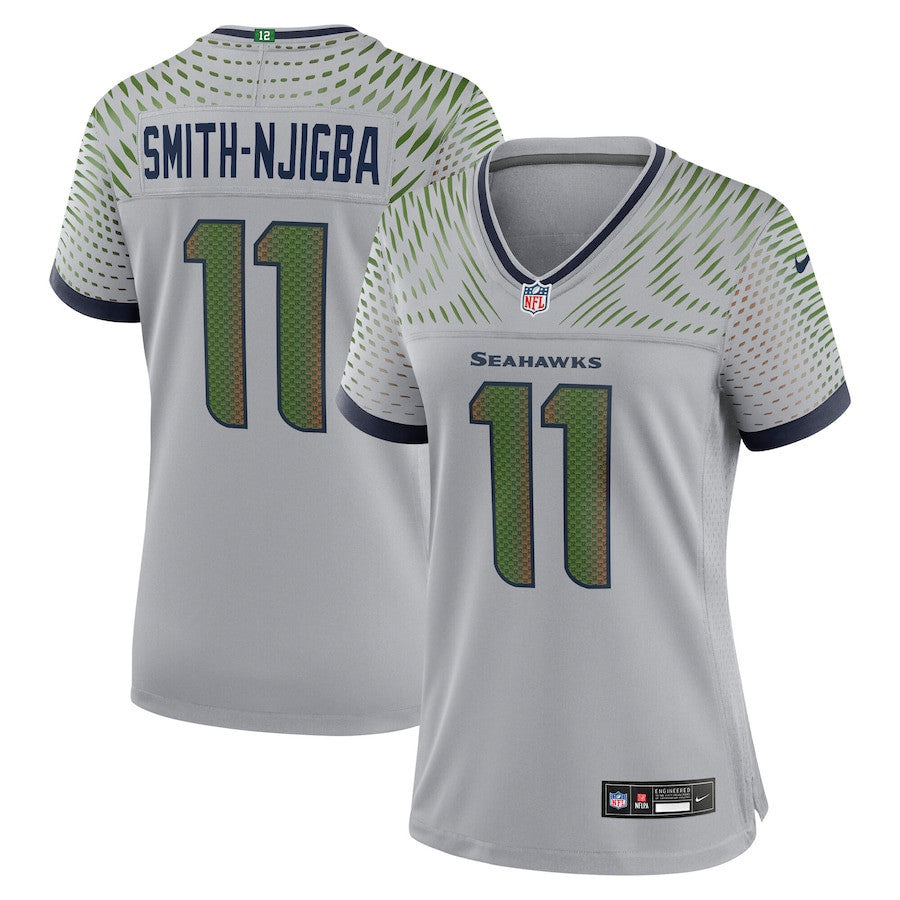 Jaxon Smith-Njigba 11 Seattle Seahawks Women's 2025 Rivalries Collection Game Jersey - Wolf Gray