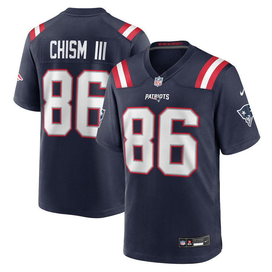 Efton Chism III 86 New England Patriots Team Game Men Jersey - Navy