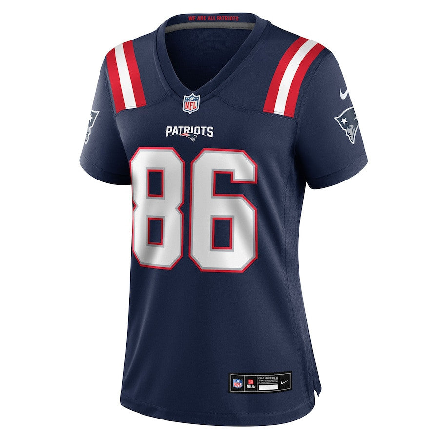 Efton Chism III 86 New England Patriots Women's Team Game Jersey - Navy