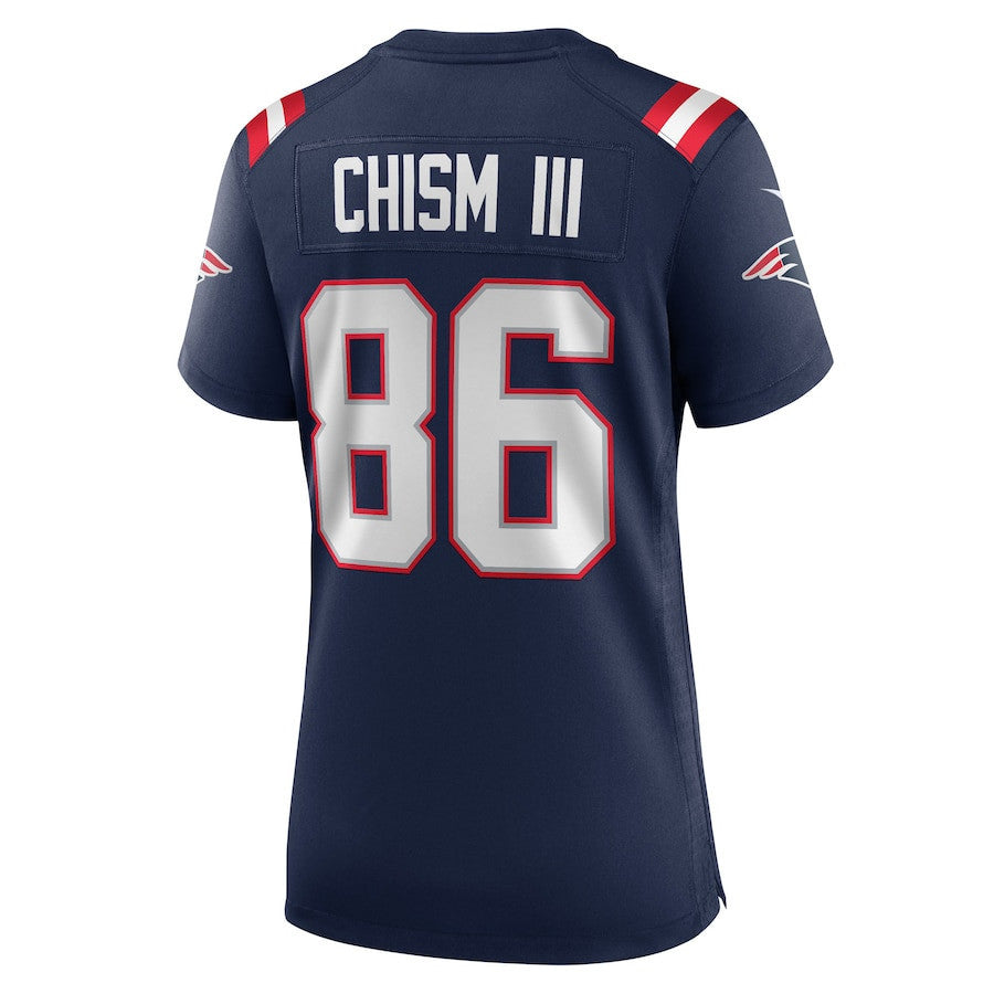 Efton Chism III 86 New England Patriots Women's Team Game Jersey - Navy