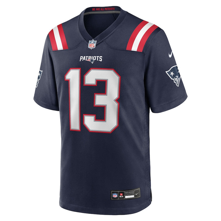 Mack Hollins 13 New England Patriots Team Game Men Jersey - Navy