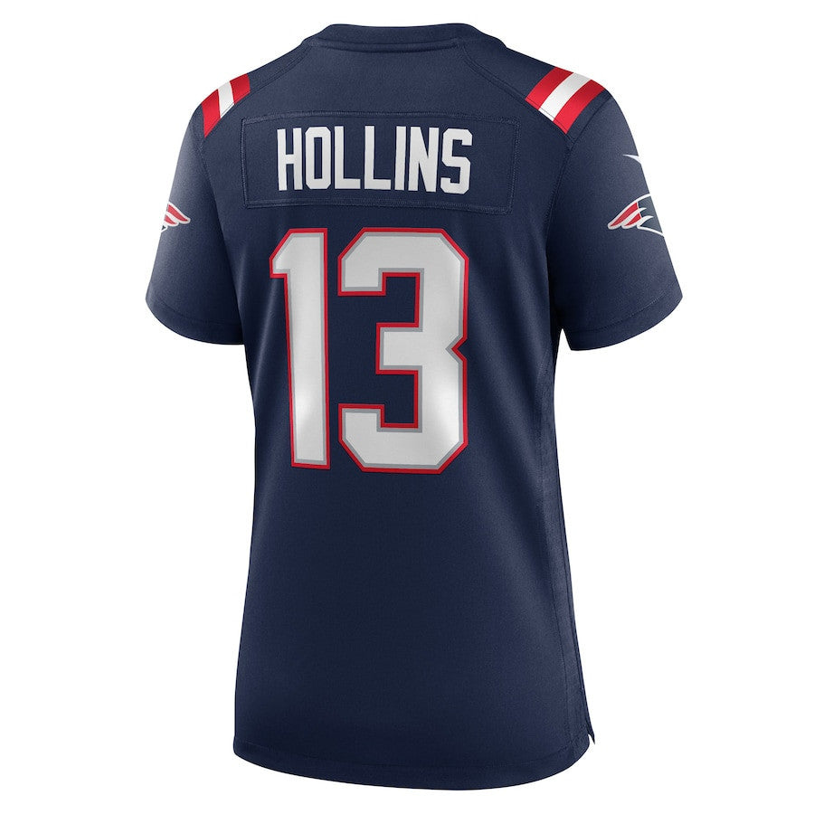 Mack Hollins 13 New England Patriots Women's Team Game Jersey - Navy