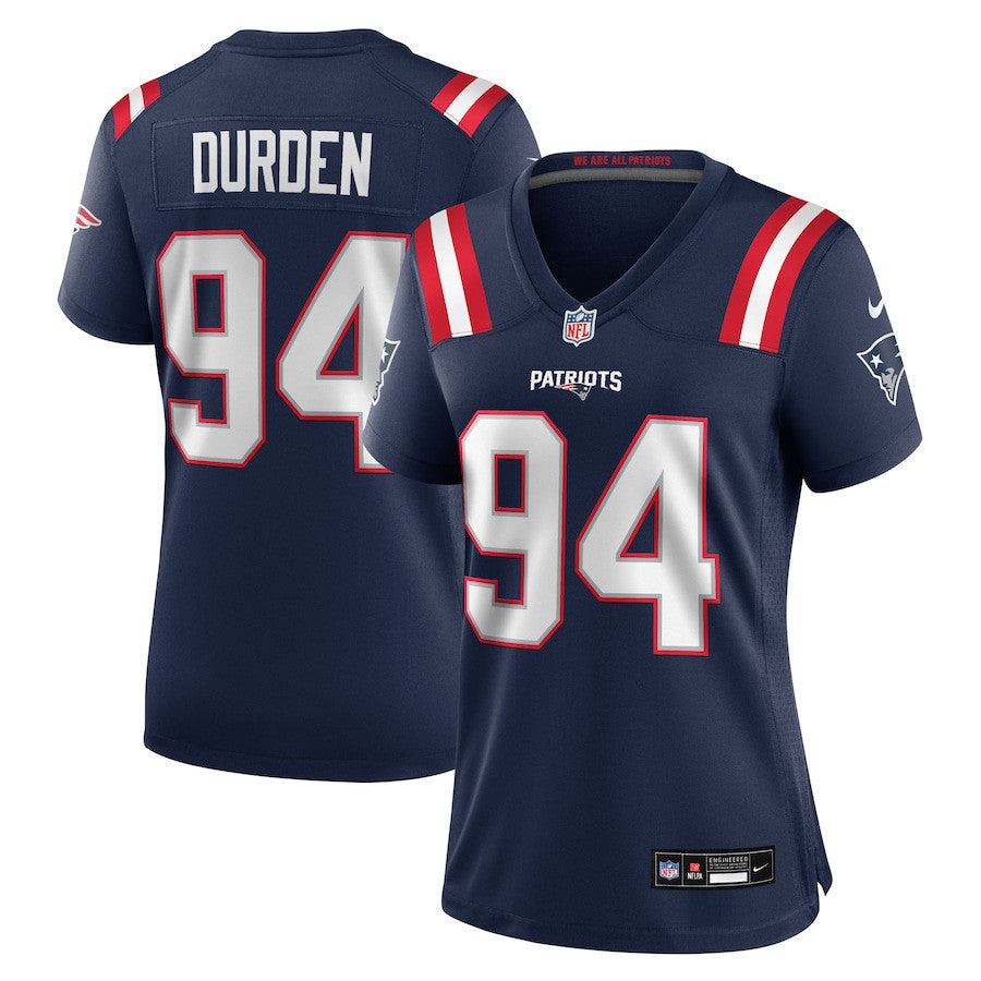 Cory Durden 94 New England Patriots Women's Team Game Jersey - Navy