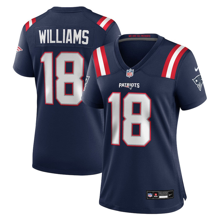 Kyle Williams 18 New England Patriots Women's Team Game Jersey - Navy