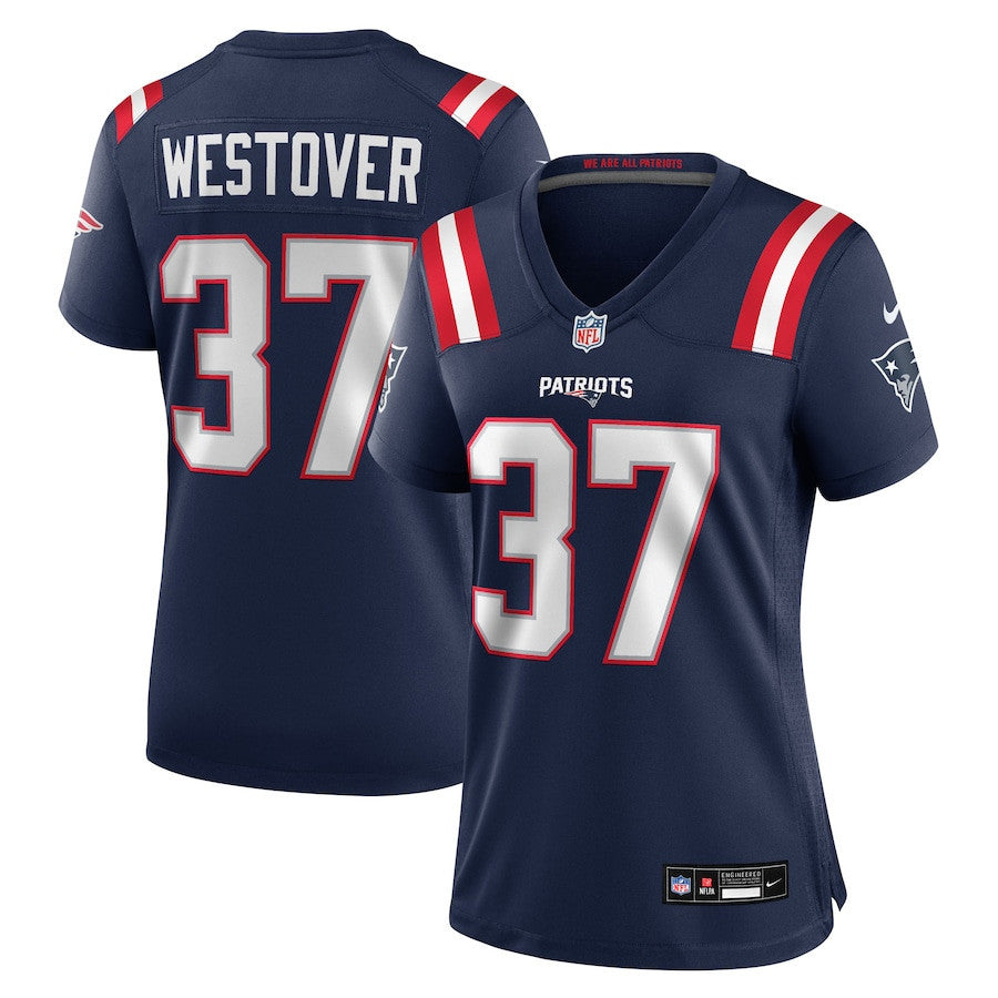Jack Westover 37 New England Patriots Women's Team Game Jersey - Navy