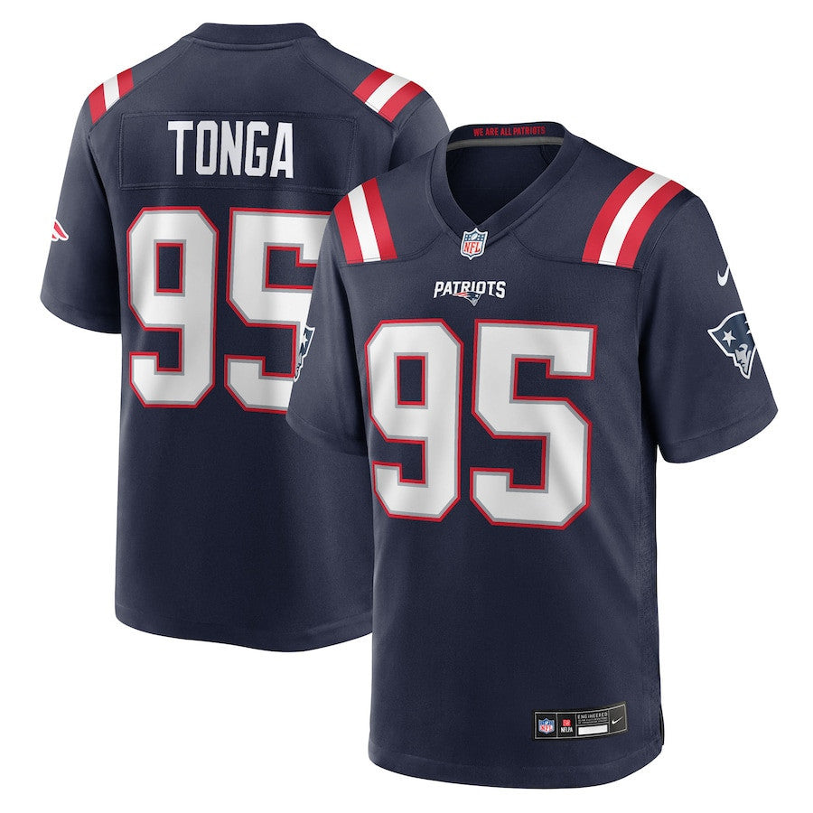 Khyiris Tonga 95 New England Patriots Team Game Men Jersey - Navy