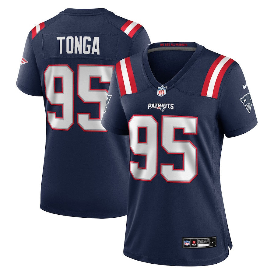 Khyiris Tonga 95 New England Patriots Women's Team Game Jersey - Navy