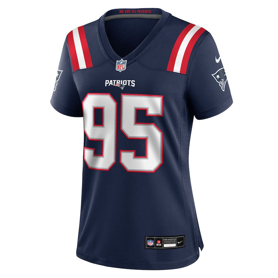 Khyiris Tonga 95 New England Patriots Women's Team Game Jersey - Navy
