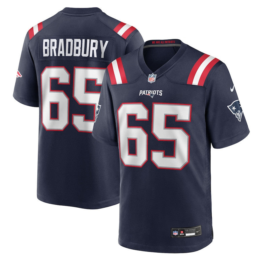 Garrett Bradbury 65 New England Patriots Team Game Men Jersey - Navy
