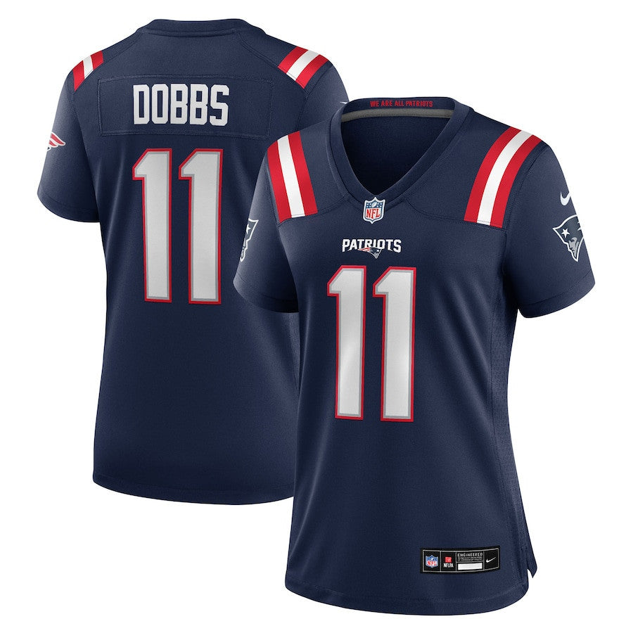 Joshua Dobbs 11 New England Patriots Women's Team Game Jersey - Navy