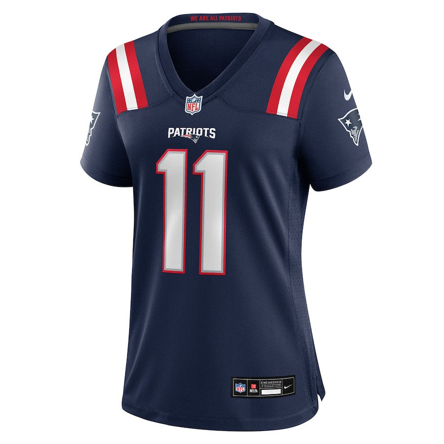 Joshua Dobbs 11 New England Patriots Women's Team Game Jersey - Navy