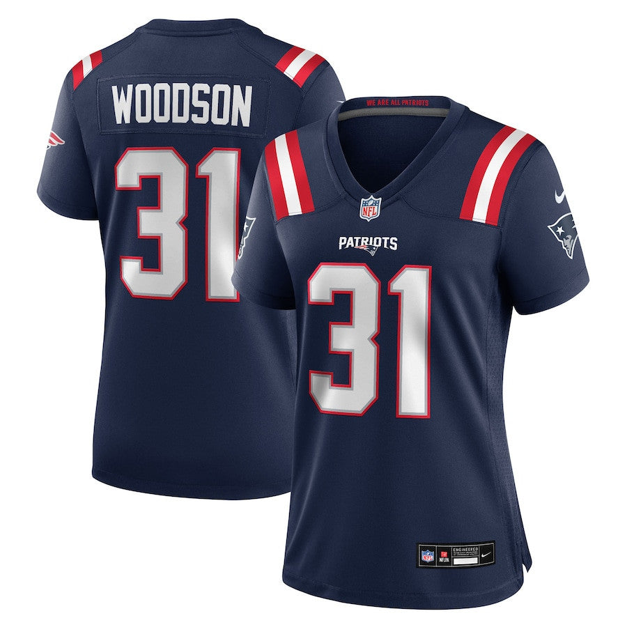 Craig Woodson 31 New England Patriots Women's Team Game Jersey - Navy