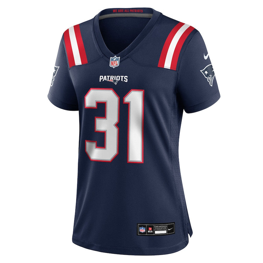 Craig Woodson 31 New England Patriots Women's Team Game Jersey - Navy
