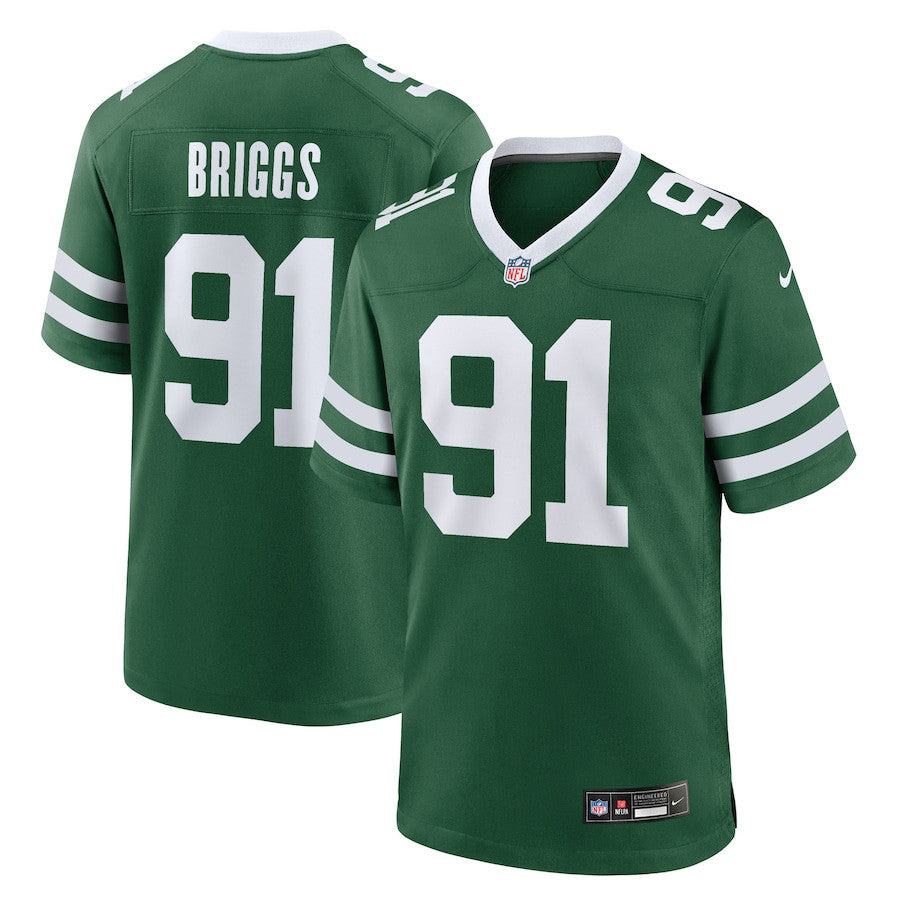 Jowon Briggs 91 New York Jets Team Game Men Jersey - Legacy Green