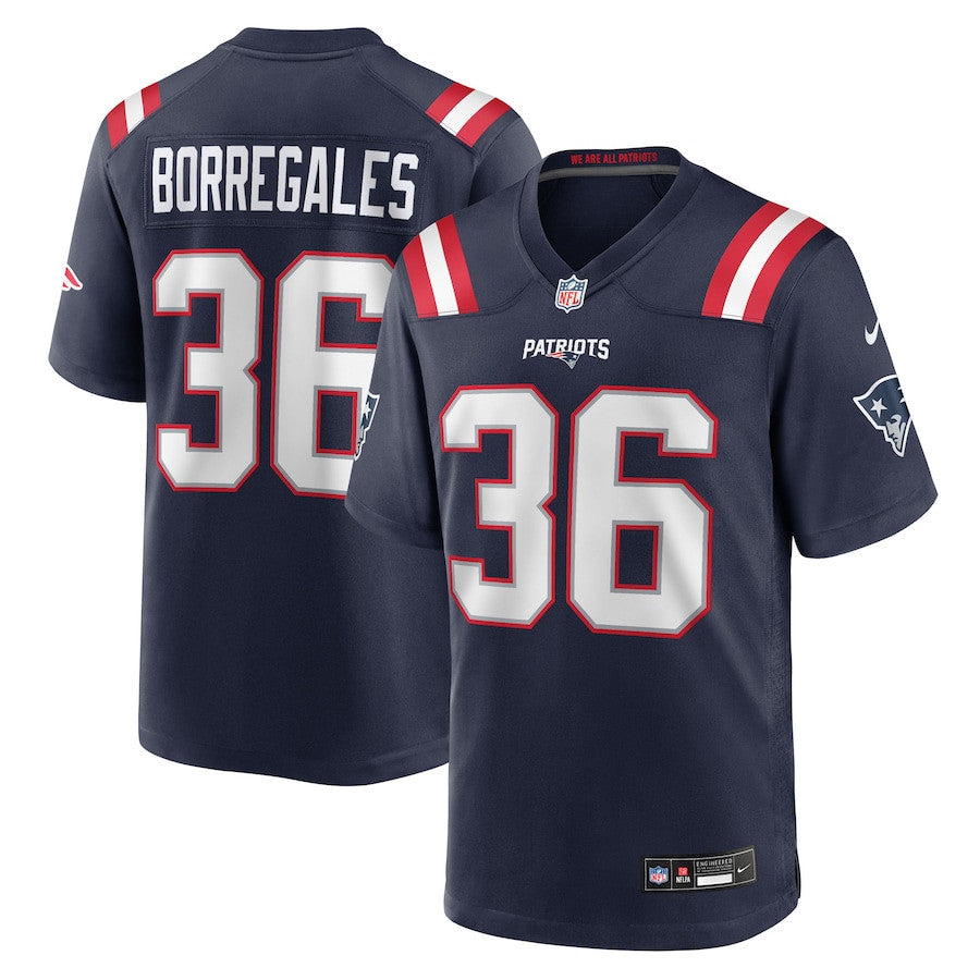 Andres Borregales 36 New England Patriots Team Game Men Jersey - Navy