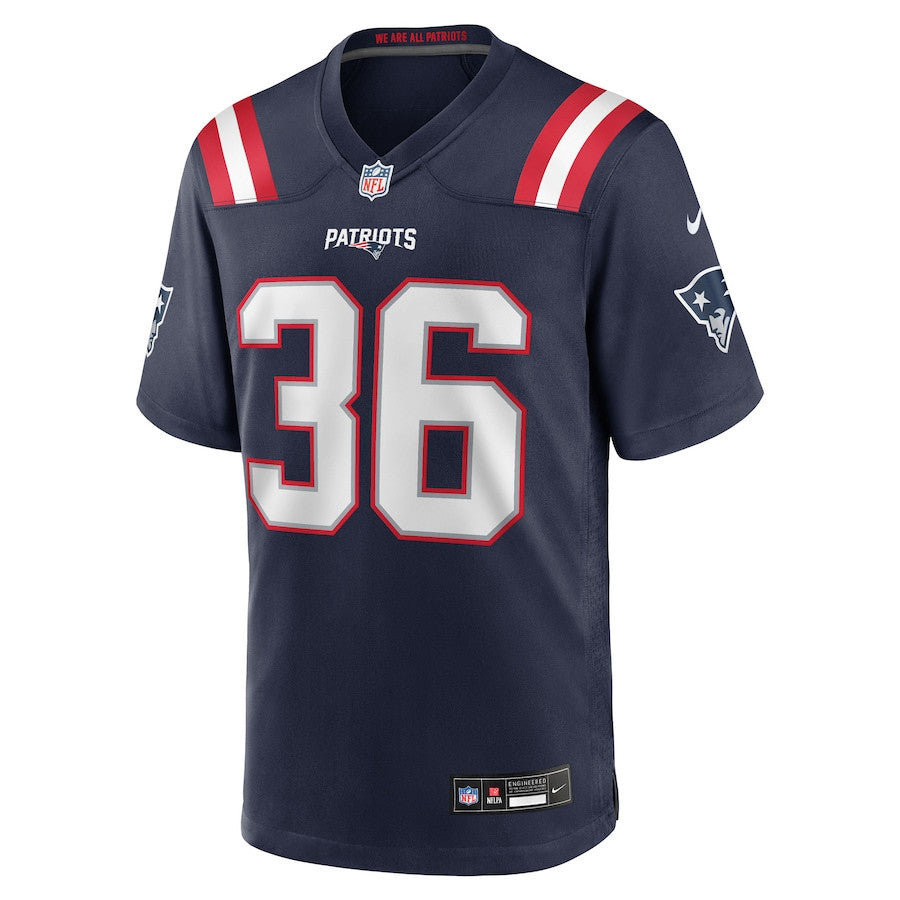 Andres Borregales 36 New England Patriots Team Game Men Jersey - Navy