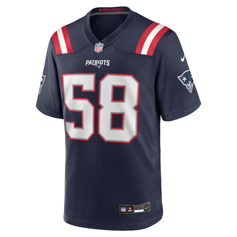 Jared Wilson 58 New England Patriots Team Game Men Jersey - Navy
