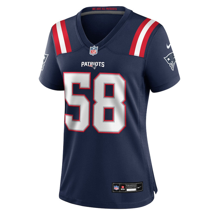 Jared Wilson 58 New England Patriots Women's Team Game Jersey - Navy