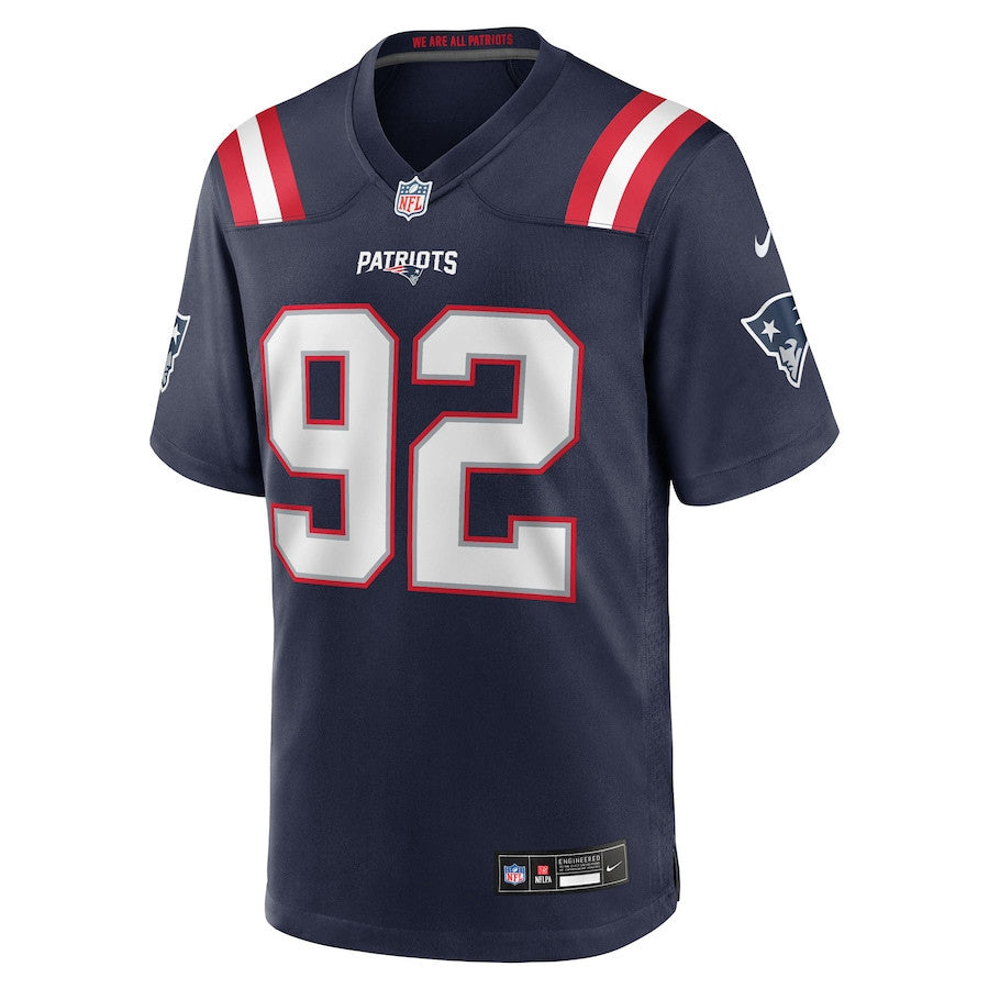 Joshua Farmer 92 New England Patriots Team Game Men Jersey - Navy
