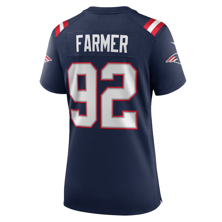 Joshua Farmer 92 New England Patriots Women's Team Game Jersey - Navy