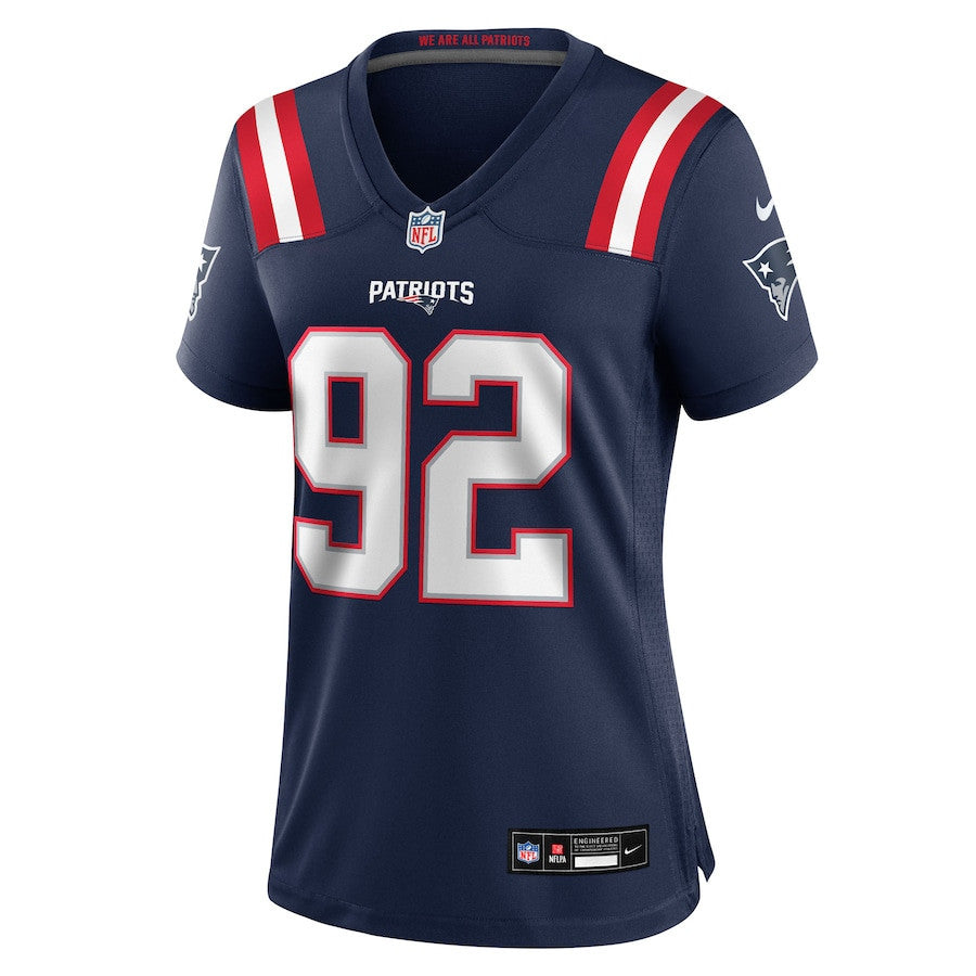 Joshua Farmer 92 New England Patriots Women's Team Game Jersey - Navy