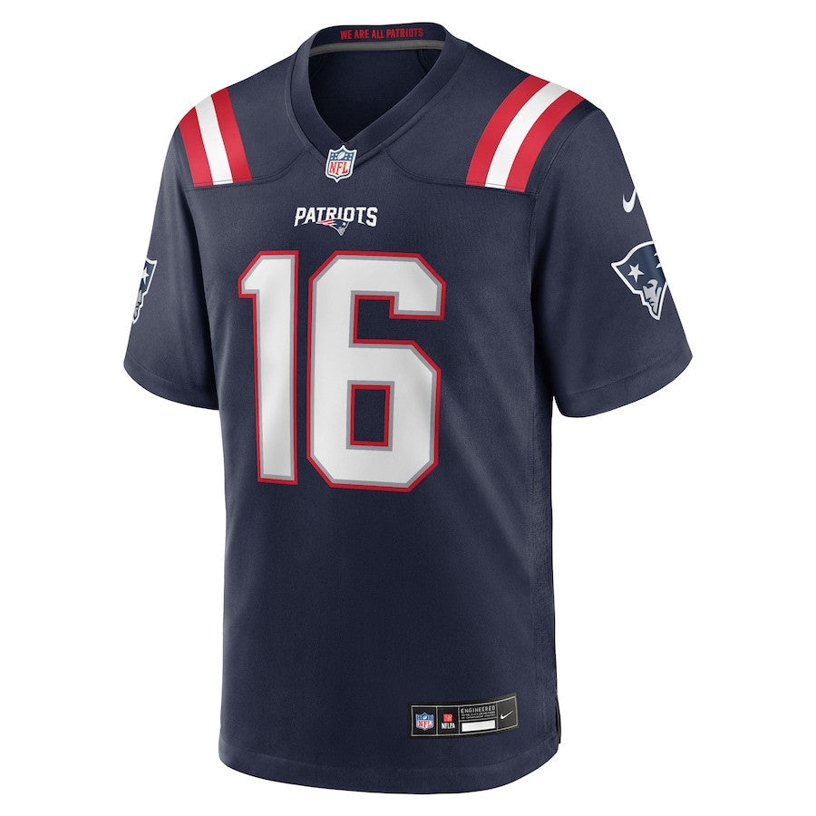 Tommy DeVito 16 New England Patriots Team Game Men Jersey - Navy