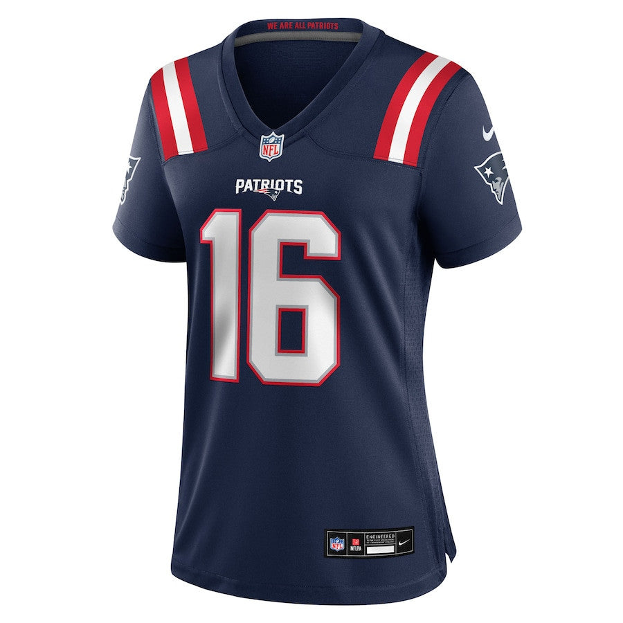 Tommy DeVito 16 New England Patriots Women's Team Game Jersey - Navy