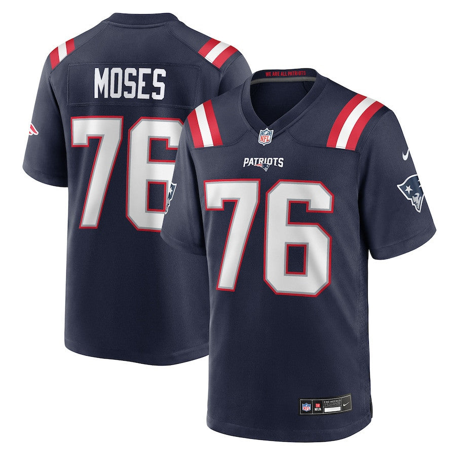 Morgan Moses 76 New England Patriots Team Game Men Jersey - Navy