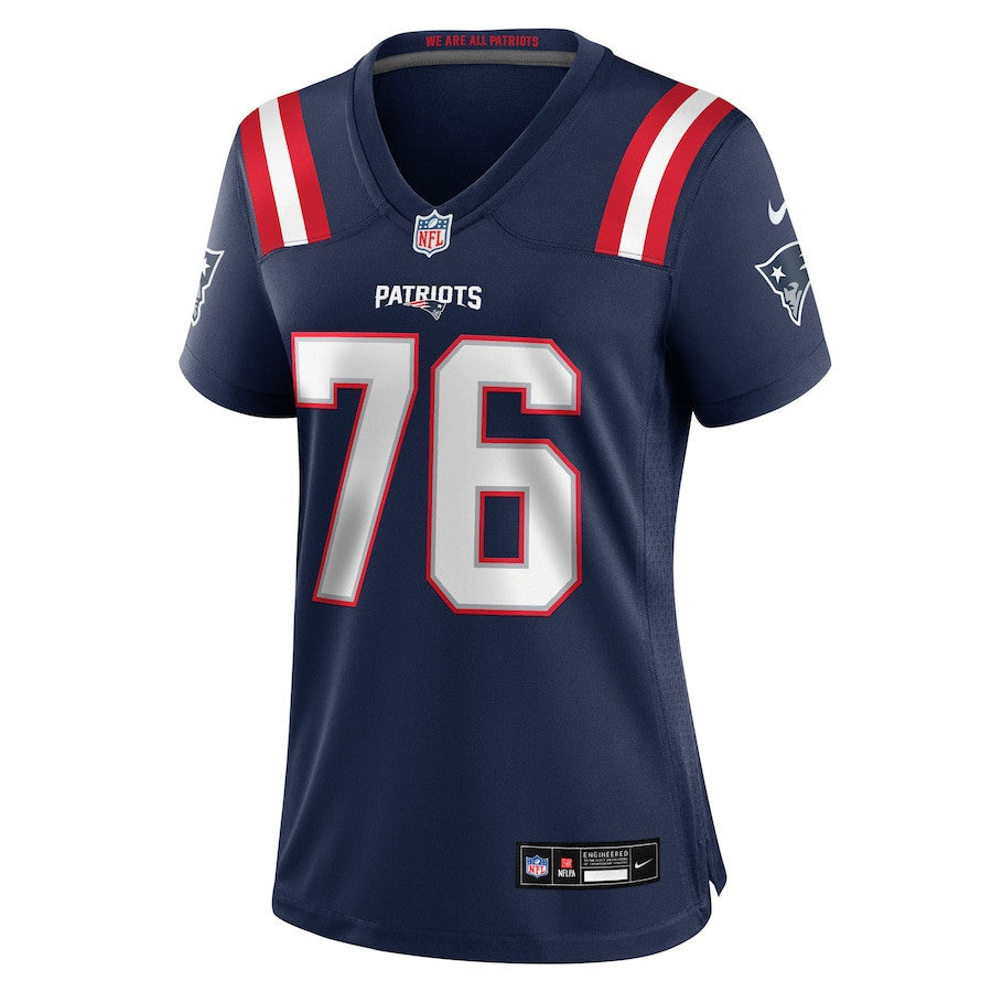 Morgan Moses 76 New England Patriots Women's Team Game Jersey - Navy