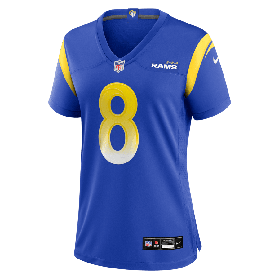 Jared Verse 8 Los Angeles Rams Women's Team Game Jersey - Royal