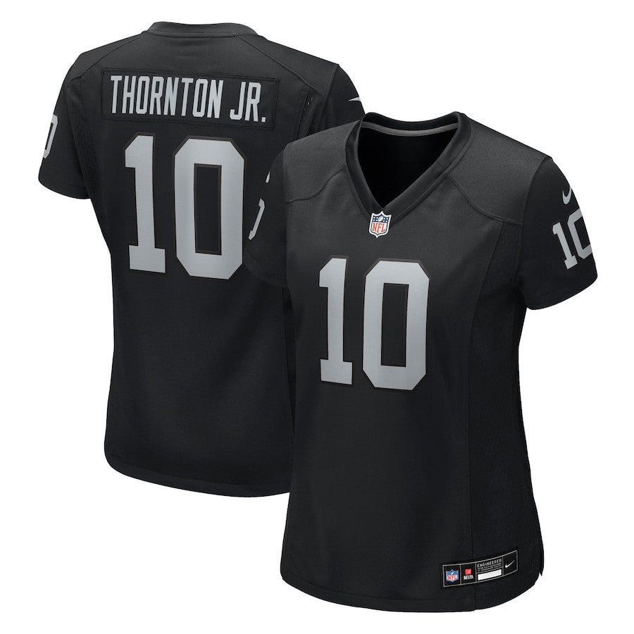 Dont'e Thornton Jr. 10 Las Vegas Raiders Women's Team Game Jersey - Black