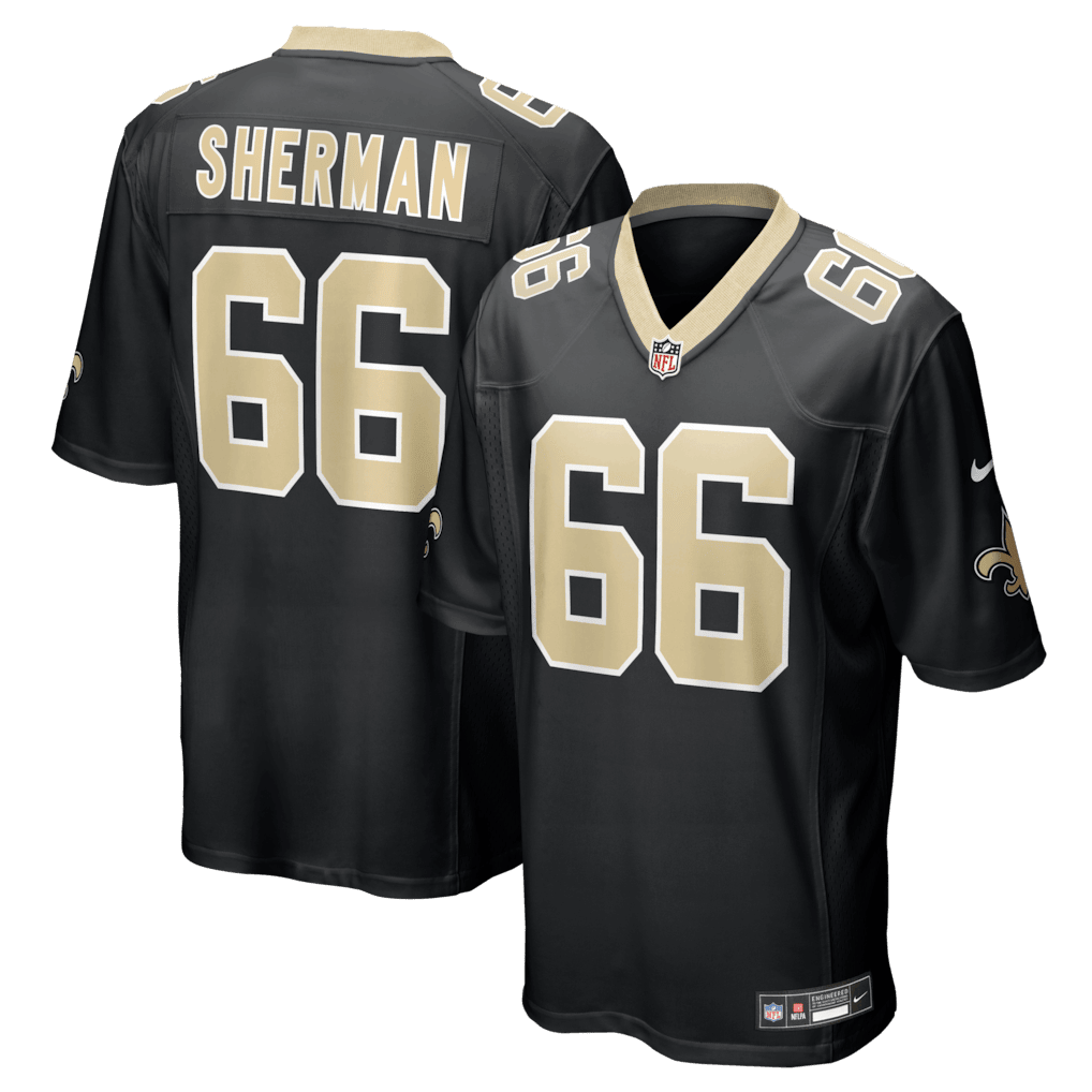William Sherman 66 New Orleans Saints Team Game Men Jersey - Black